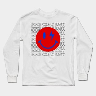 rock chalk baby smiley face Long Sleeve T-Shirt